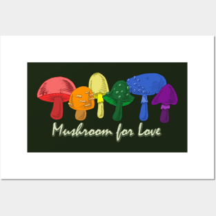 Mushroom for Love - Subtle Rainbow LGBTQ+ Pride Posters and Art